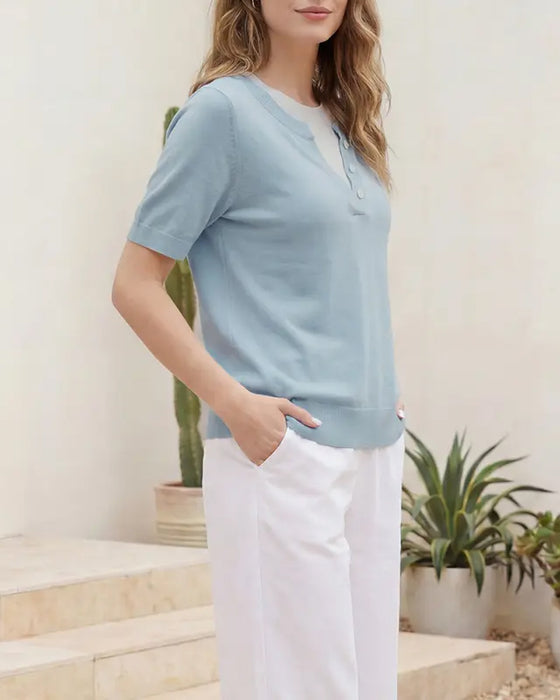 Casual Short Sleeve Pullover