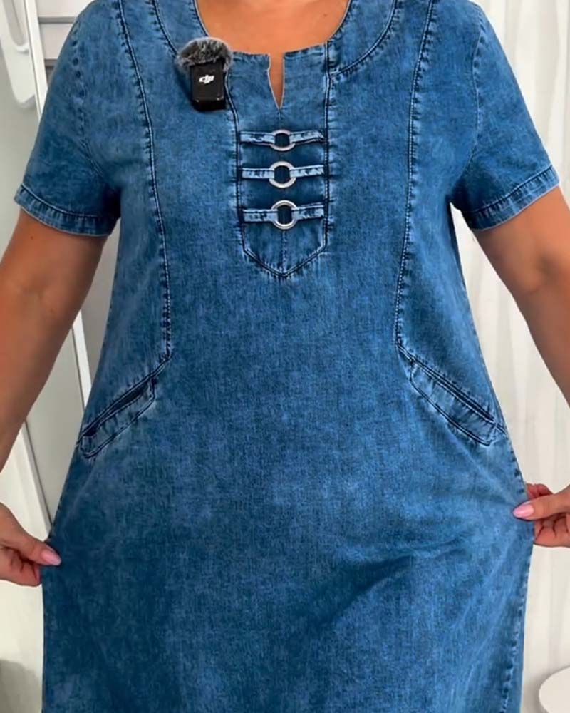 Metal Buckle Decor Dress
