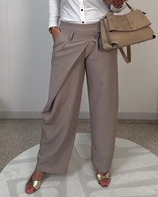 Casual Solid Color Irregular Pants