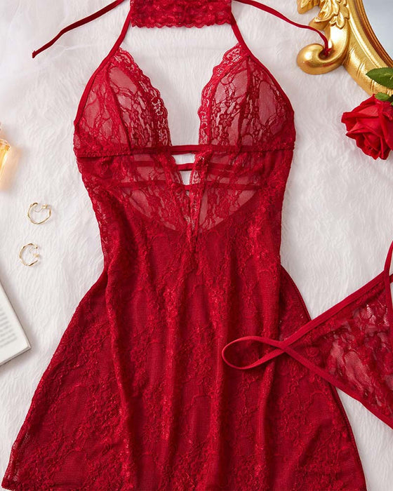Lace Halter Sexy Sleep Dress