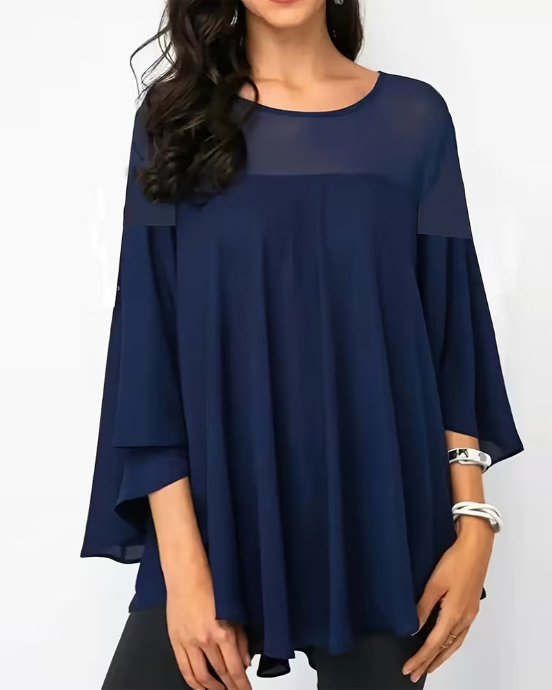 Batwing Sleeve Loose-Fitting Blouse