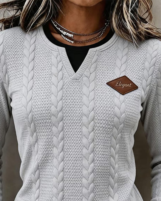 V-Neck Casual Long Sleeve Top