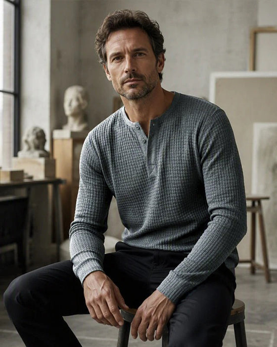 Men's Solid Color Long Sleeve Top