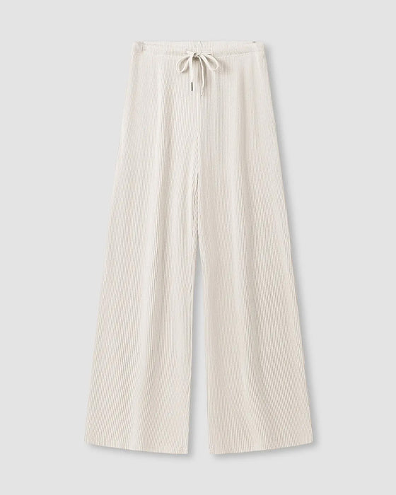 Solid Drawstring Wide-Leg Long Pants