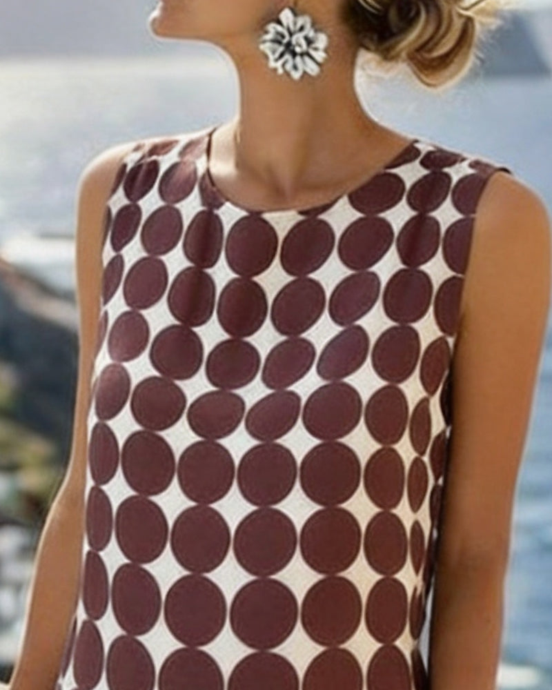 Polka Dot Sleeveless Shift Dress