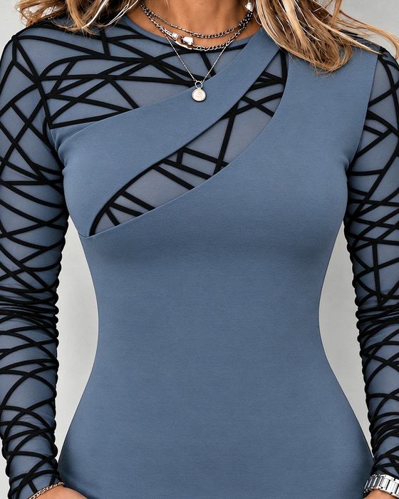 Crew Neck Cross Solid Top