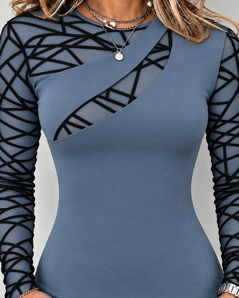 Crew Neck Cross Solid Top