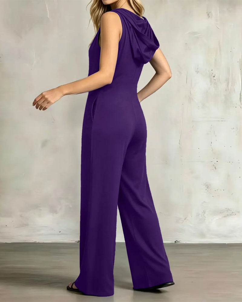 Casual V-Neck Sleeveless Jumpsuits
