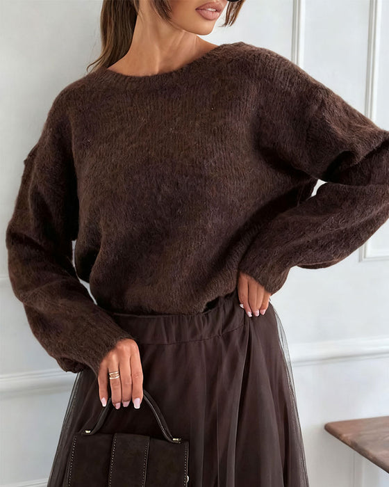 Elegant Sweater with Back Bow