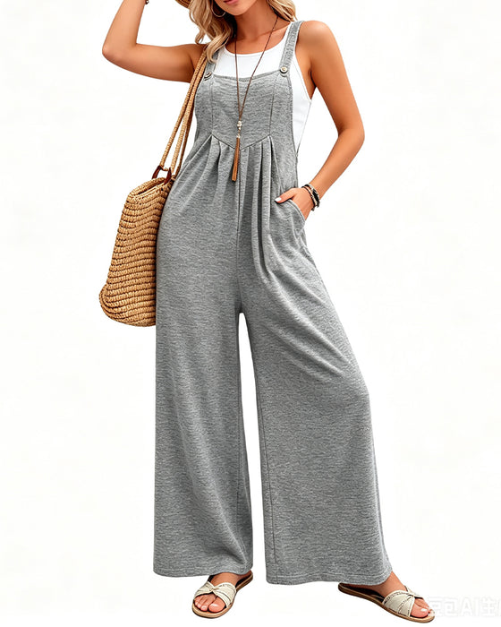 Knit Strappy Wide Leg Jumpsuit