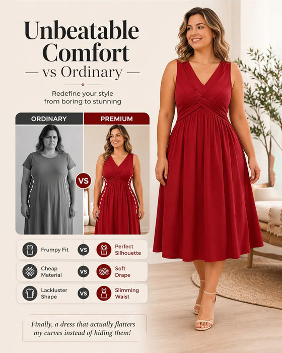 Solid Color Pocket Twist Tank Dress