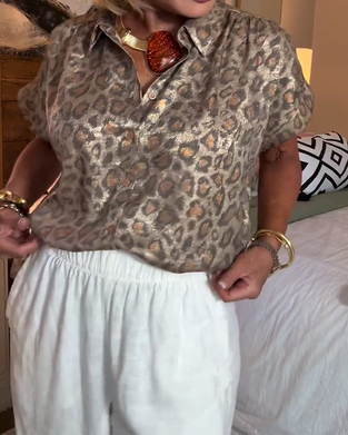 Casual Leopard Print Blouse