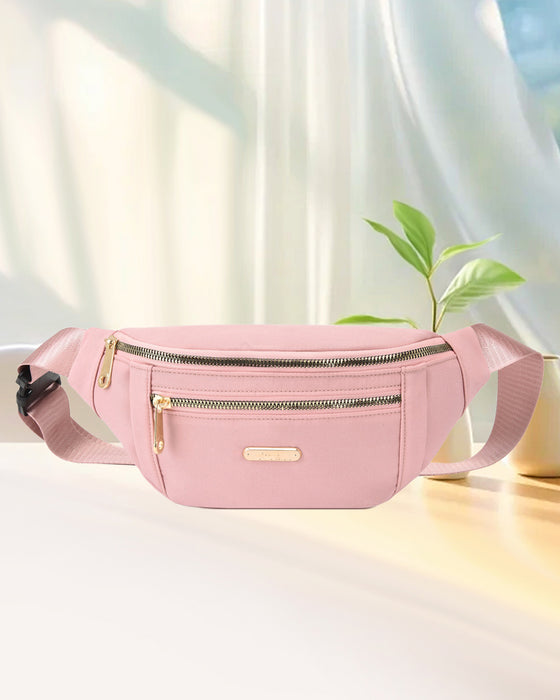 Simple solid color front shoulder bag
