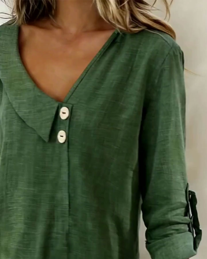 Solid Color Irregular Neckline Top