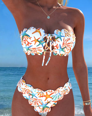 Starfish Coral Print Bikini