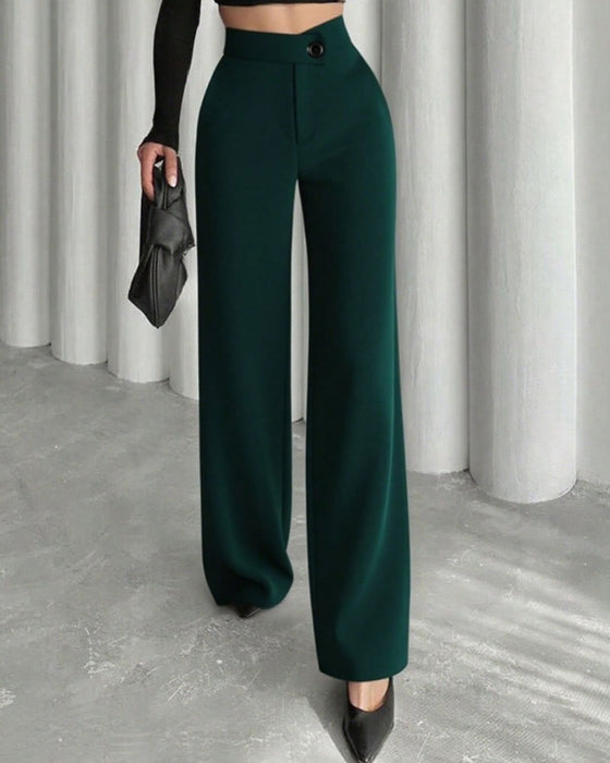 High Waisted Draped Suit Pants