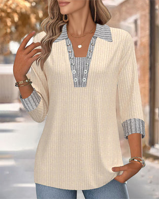 Lapel Long-Sleeved Top