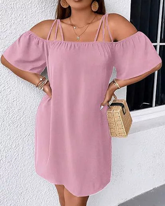 Stylish Off-Shoulder Strappy Dress