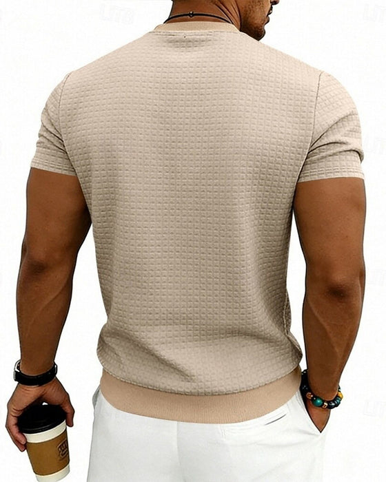 T-Shirt Ribbed Crewneck Short-Sleeve