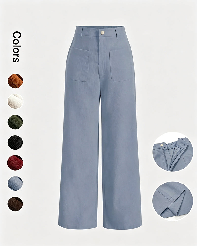Wide-Leg Straight Pants