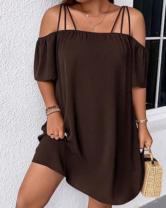 Stylish Off-Shoulder Strappy Dress
