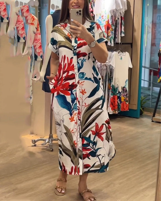 Short sleeve printed dress