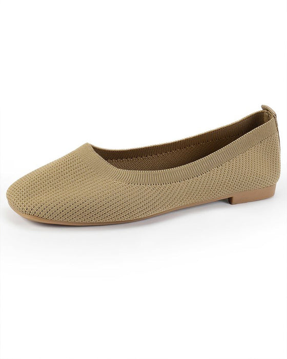 Round toe breathable flat shoes