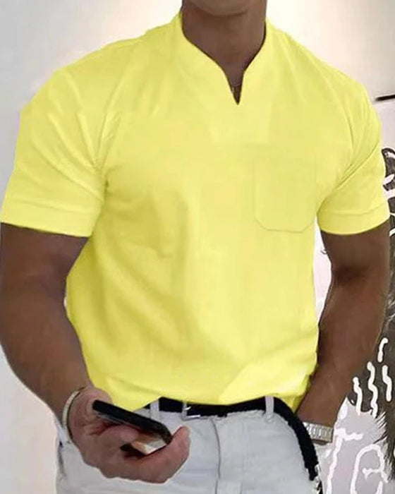 Plain V-neck T-shirt