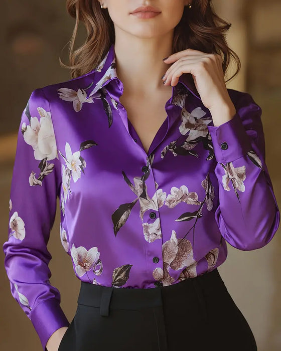 Retro Style Floral Print Shirt