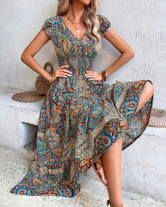 Elegant vintage printed dress
