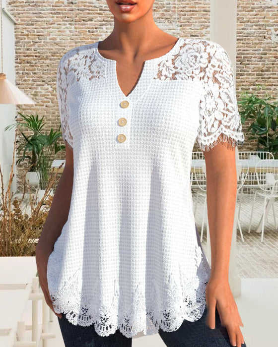 Lace Short Sleeve T-Shirt