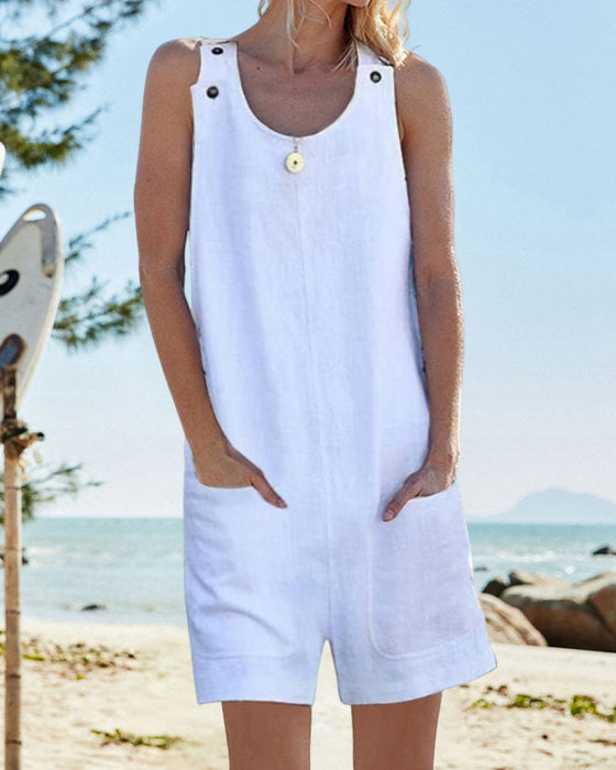 Solid Color Casual Jumpsuit