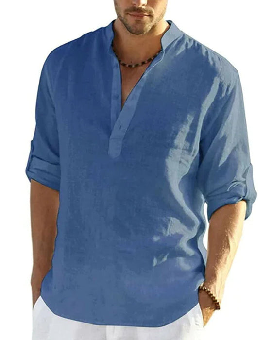 Men's shirt in cotton and linen