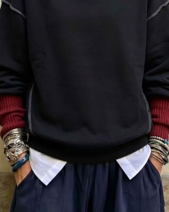 Color Block High Neck Hoodie