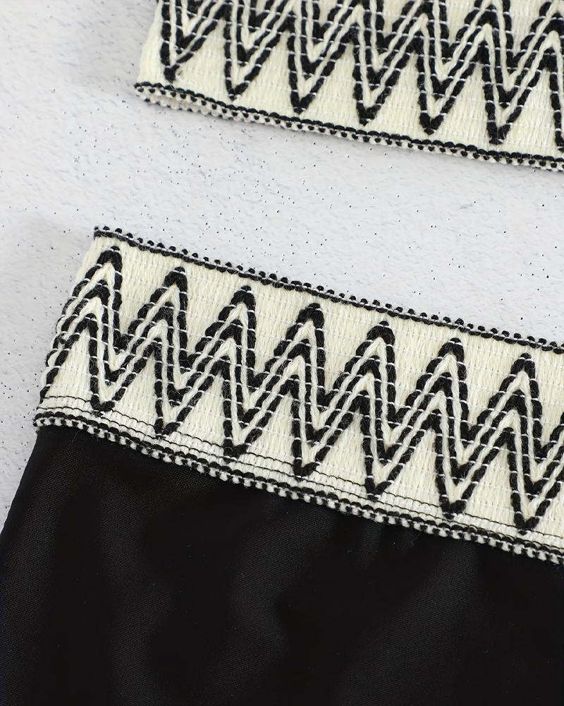 Wave Print Halter Bikini