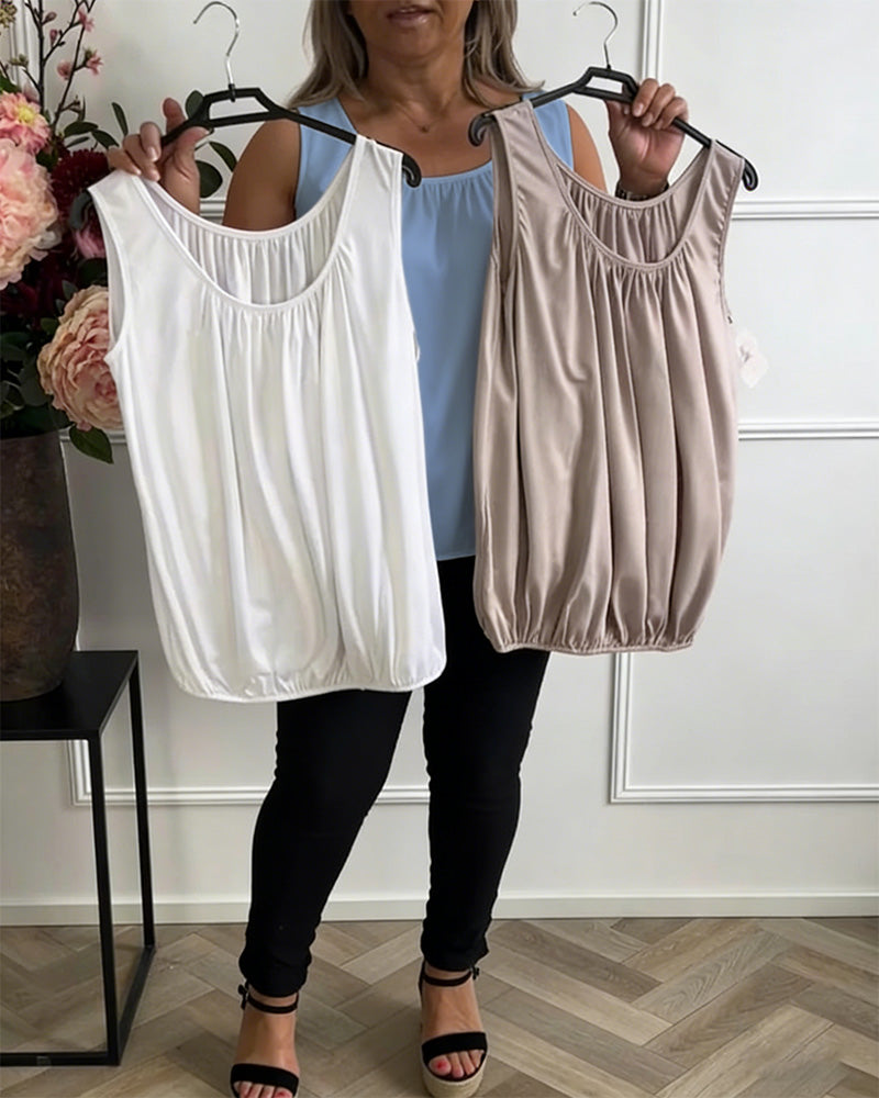 Bulit In Bra U-neck Casual Tank Top