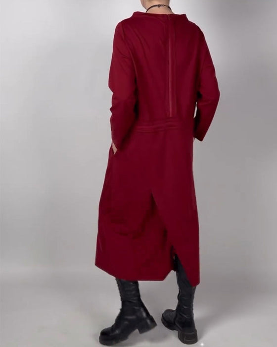 Solid color pocket dress