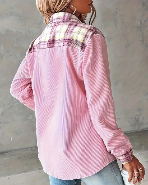 Plaid Patchwork Fashionable Shirt