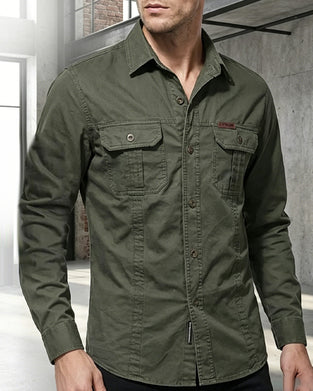 Men's Workwear Pocket Solid Color Shirt
