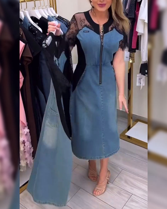 Lace Sleeve Fashion Design Dress