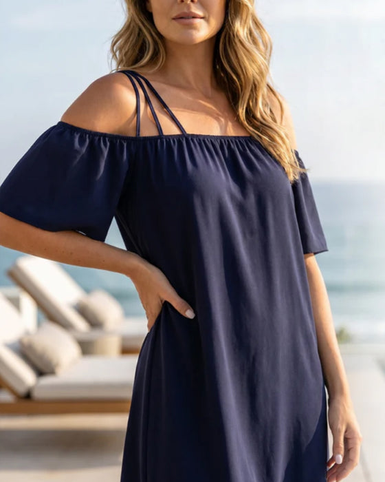 Stylish Off-Shoulder Strappy Dress