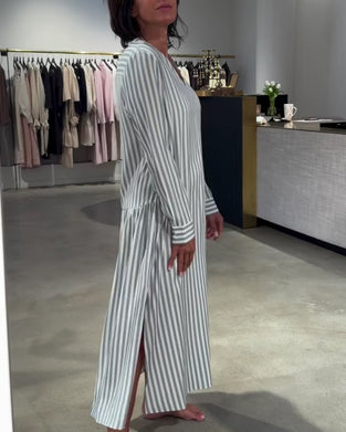 Striped Side Slit Maxi Dress