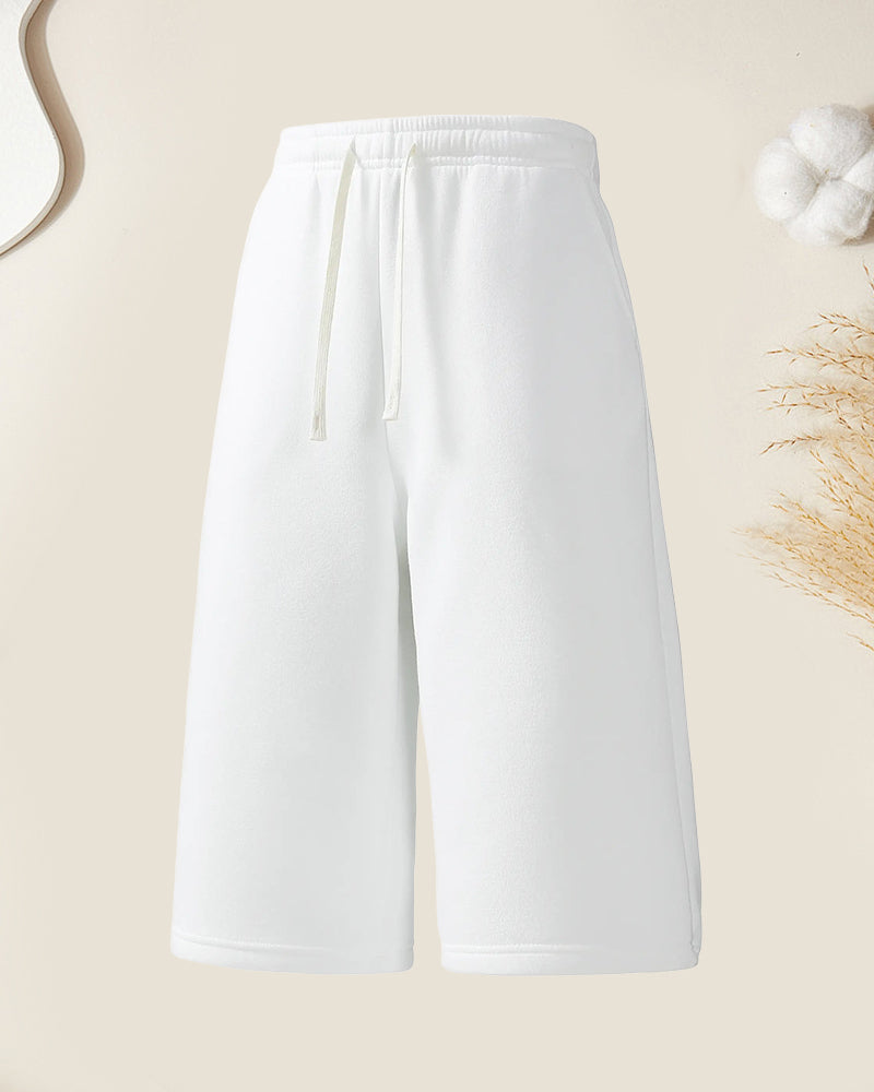 Casual Drawstring Cropped Shorts