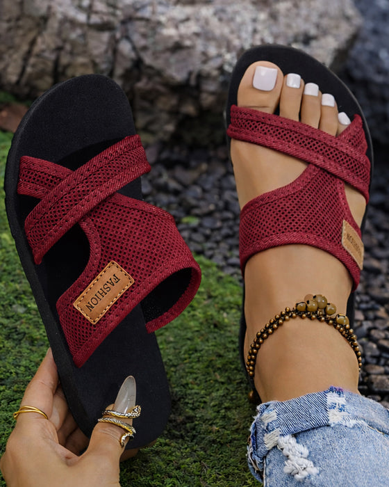 Minimalist Mesh Slip-On Fashionable Slide Sandals