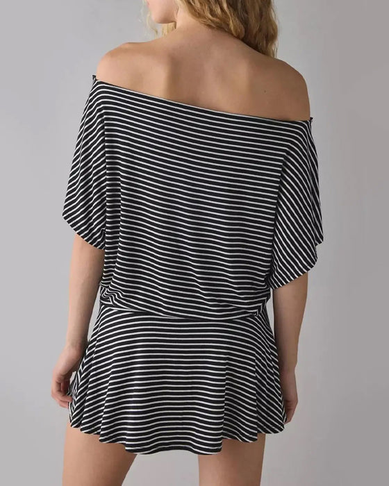 Off-Shoulder Loose Batwing Dress