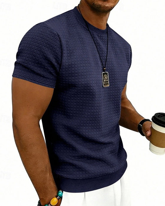 T-Shirt Ribbed Crewneck Short-Sleeve