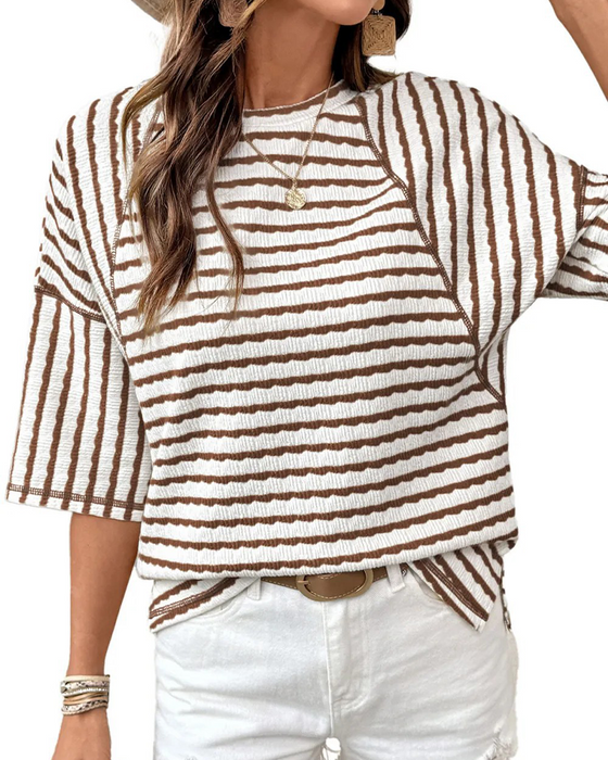 Versatile Striped Short-Sleeve T-Shirt