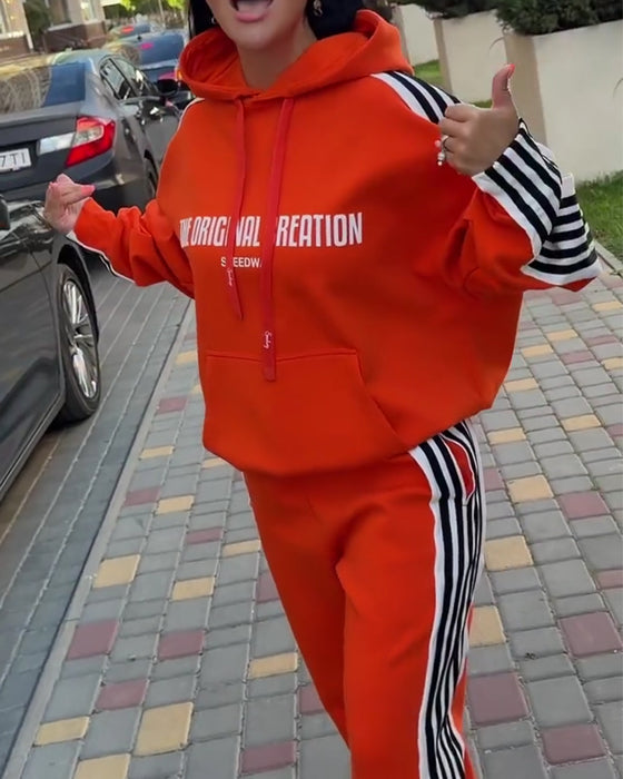 Striped Casual Long Sleeve Set