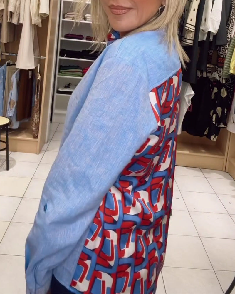 Lapel Long Sleeve Button Down Shirt