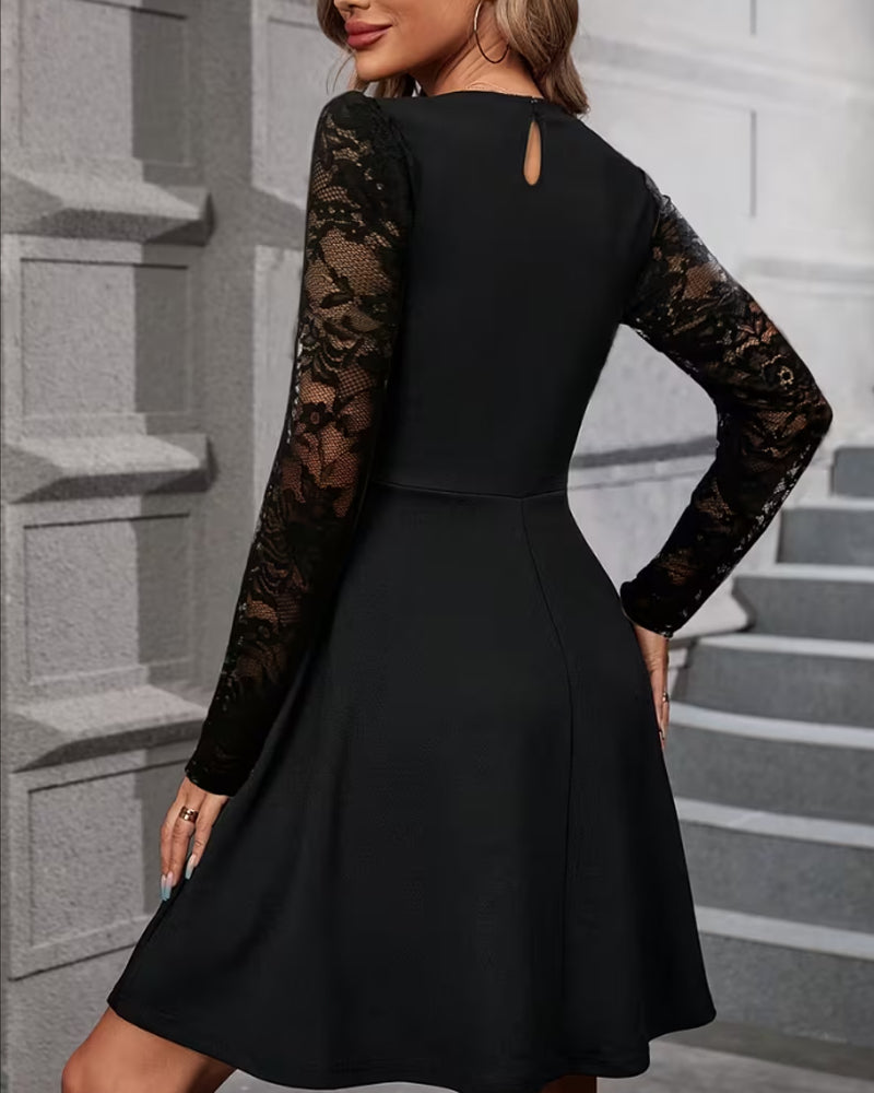 Lace Patchwork Fashion Party Dress